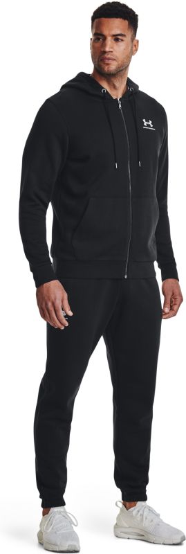 UNDER ARMOUR Mikina Essential Fleece FZ Hood - čierna (1373881-001)