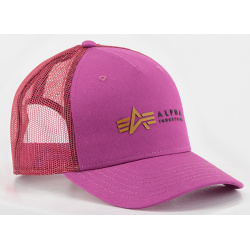 ALPHA INDUSTRIES Šiltovka Alpha Label Trucker Cap - dark magenta (106901/677)