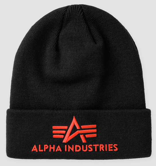 ALPHA INDUSTRIES Čiapka 3D Beanie - black / red (168910/94)