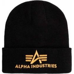 ALPHA INDUSTRIES Čiapka 3D Beanie - black / yellow gold (168910/583)