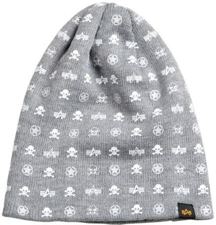 ALPHA INDUSTRIES Čiapka Beanie All Over Loose Beanie - šedá (168908/17)