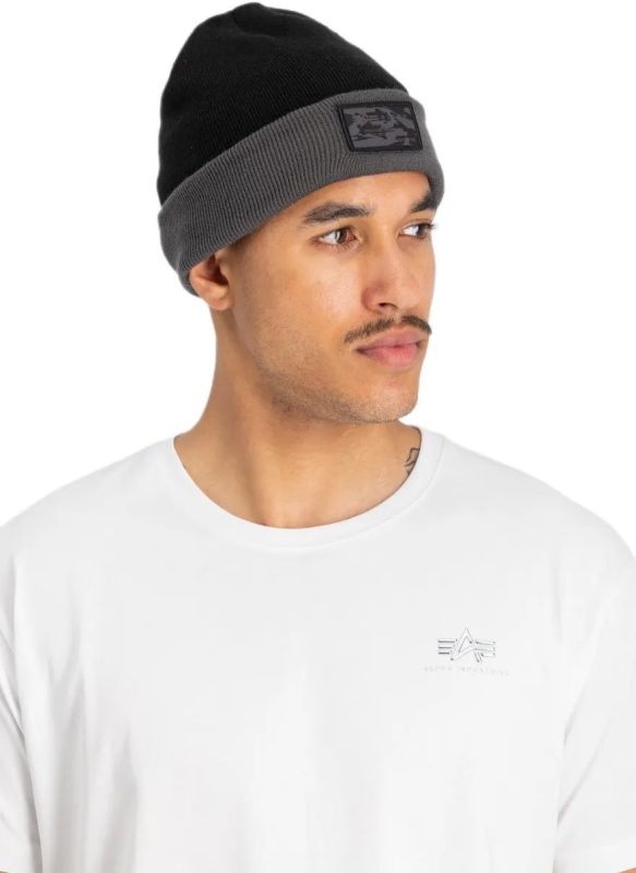 ALPHA INDUSTRIES Čiapka Crew C Label Beanie - black (148912/03)