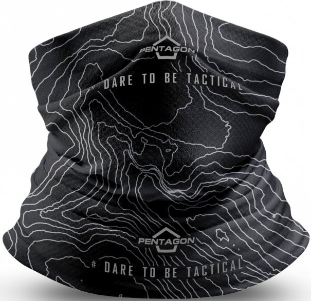 PENTAGON Multifunkčná šatka Skiron Topographic - black (K14013-TM)