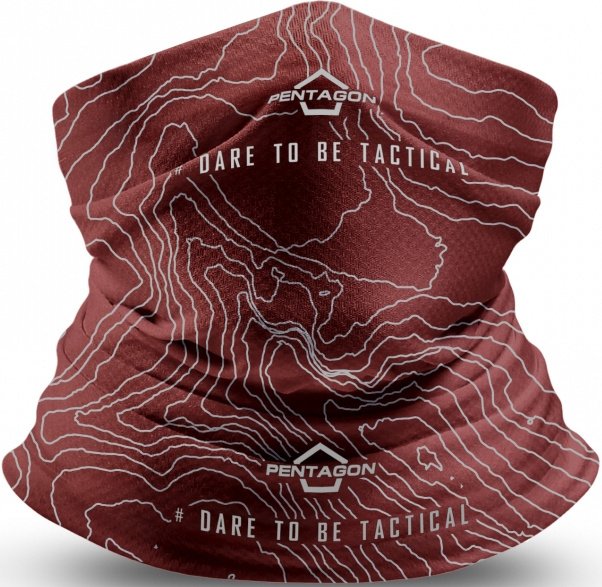 PENTAGON Multifunkčná šatka Skiron Topographic - maroon red (K14013-TM)