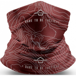 PENTAGON Multifunkčná šatka Skiron Topographic - maroon red (K14013-TM)