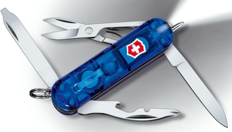 VICTORINOX Zatvárací nôž MIDNITE MANAGER - modrý transparentný (0.6366.T2)