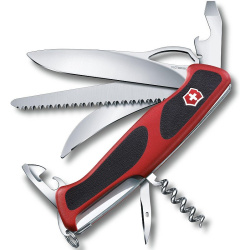 VICTORINOX Zatvárací nôž RangerGrip 57 Hunter - červený / čierny (0.9583.MC)