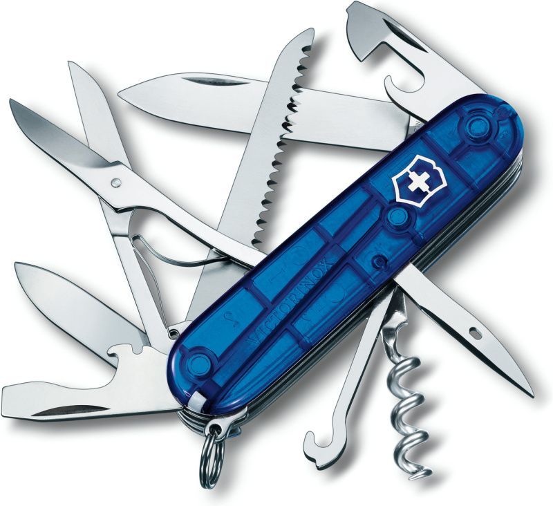 VICTORINOX Zatvárací nôž HUNTSMAN - modrý transparentný (1.3713.T2)