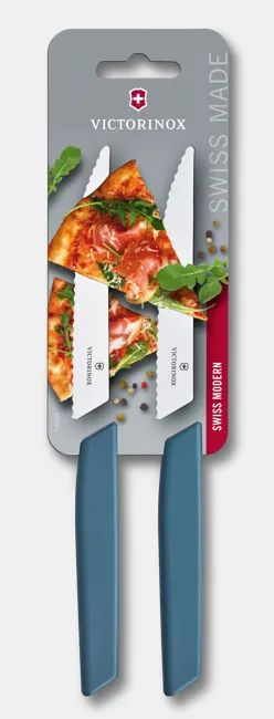 VICTORINOX Nôž SwissModern na steak a pizzu 12cm, 2ks - cornflower blue (6.9006.12W2B)