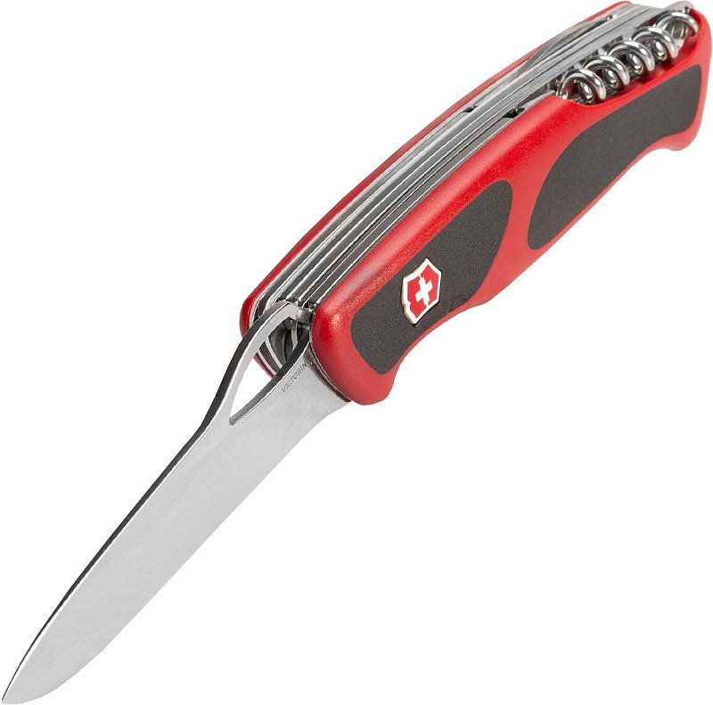 VICTORINOX Zatvárací nôž RangerGrip 57 Hunter - červený / čierny (0.9583.MC)