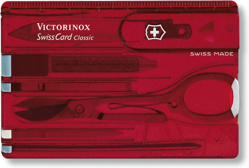 VICTORINOX SWISS CARD - červená transparentná (0.7100.T)