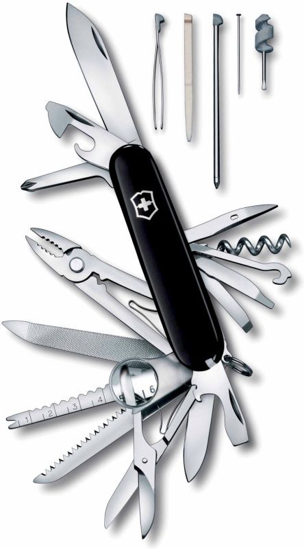 VICTORINOX Zatvárací nôž SWISS CHAMP - čierny (1.6795.3)