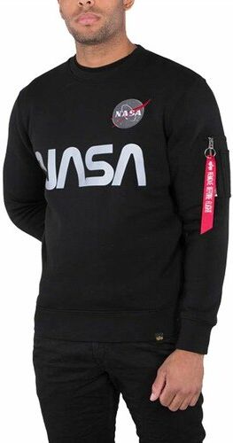 ALPHA INDUSTRIES Mikina NASA Reflective Sweater - čierna (178309/03)