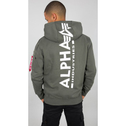 ALPHA INDUSTRIES Mikina Back Print Hoody - dark olive (178318/142)