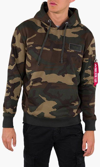 ALPHA INDUSTRIES Mikina Back Print Hoody - woodland camo 65 (178318C/408)