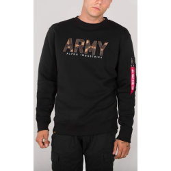 ALPHA INDUSTRIES Mikina Army Camo Sweater - čierna (188304/03)