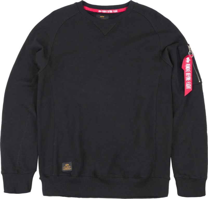 ALPHA INDUSTRIES Mikina Solid Crew Neck - čierna (188301/03)