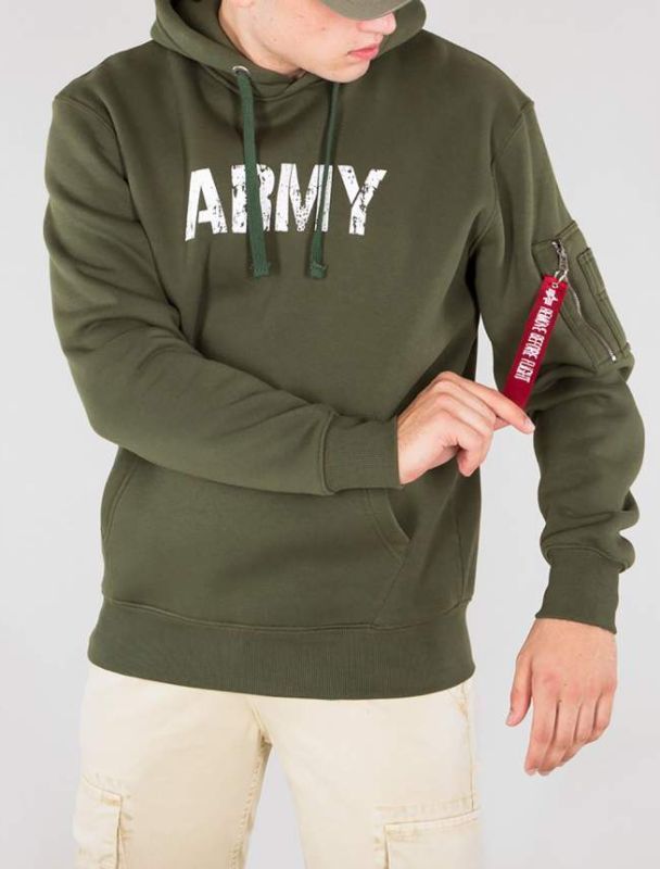 ALPHA INDUSTRIES Mikina ALPHA IND. Army navy Hoody - dark green (178315/257)