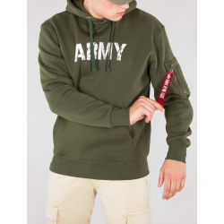 ALPHA INDUSTRIES Mikina ALPHA IND. Army navy Hoody - dark green (178315/257)