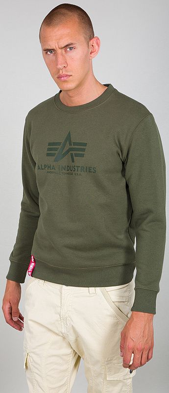 ALPHA INDUSTRIES Mikina Basic Sweater - dark olive/olive (178302/482)