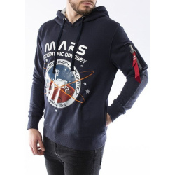 ALPHA INDUSTRIES Mikina Mission To Mars Hoody - modrá (126330/07)