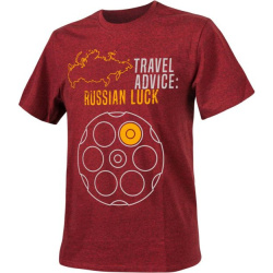 HELIKON Tričko Travel Advice: Russian Luck - melange red (TS-TRL-CO-2501Z)