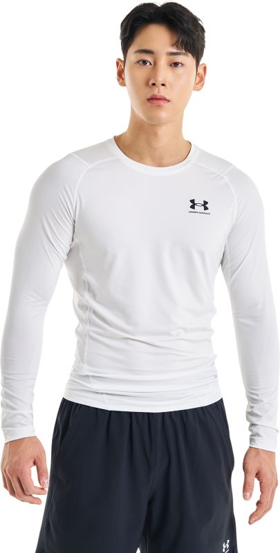 UNDER ARMOUR Tričko s dlhým rukávom HeatGear - white / black (1361524-100)