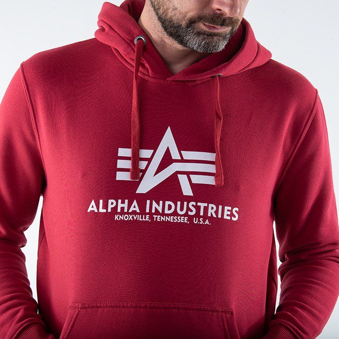 ALPHA INDUSTRIES Mikina Basic Hoody - RBF red (178312/523)