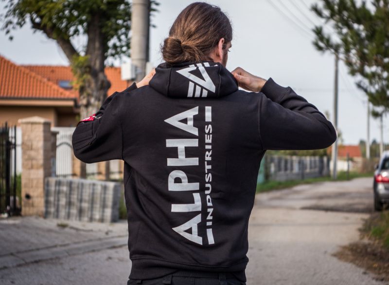 ALPHA INDUSTRIES Mikina Back Print Hoody - čierna (178318/03)