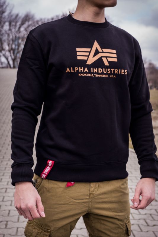 ALPHA INDUSTRIES Mikina Basic Sweater - čierna/zlatá (178302/365)