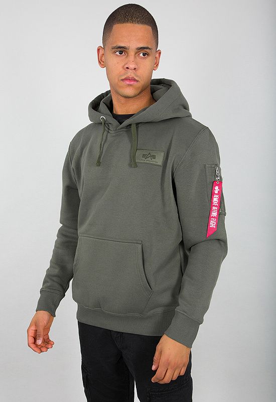 ALPHA INDUSTRIES Mikina Back Print Hoody - dark olive (178318/142)