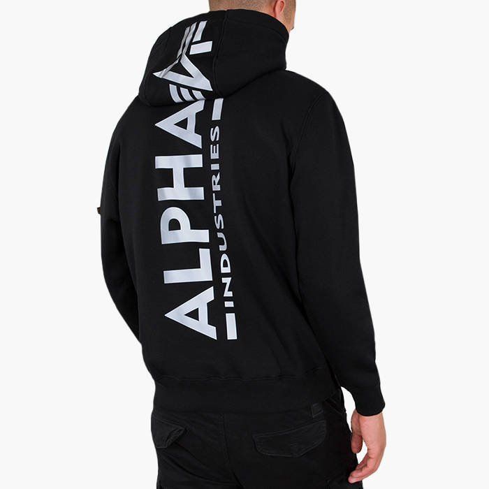 ALPHA INDUSTRIES Mikina Back Print Reflective Print - čierna (178318RP/03)