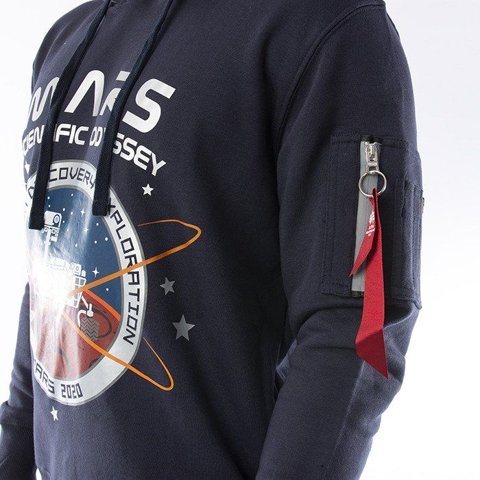 ALPHA INDUSTRIES Mikina Mission To Mars Hoody - modrá (126330/07)