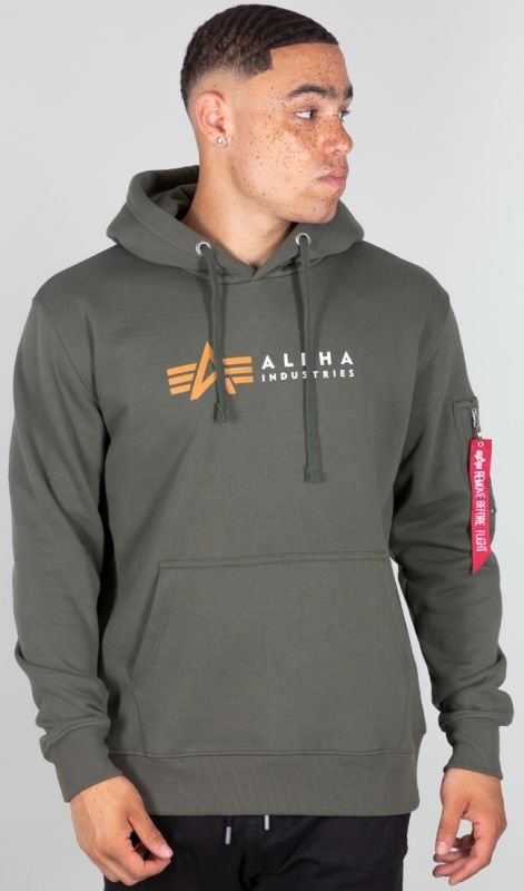 ALPHA INDUSTRIES Mikina Label Hoody - dark olive (118331/142)