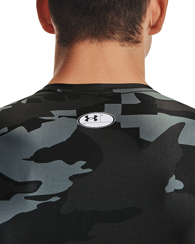 UNDER ARMOUR Tričko HG Isochill Comp Print SS - čierne / camo (1361514-001)