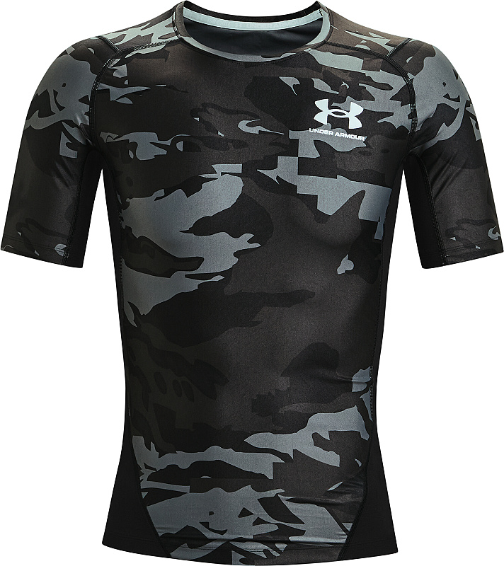 UNDER ARMOUR Tričko HG Isochill Comp Print SS - čierne / camo (1361514-001)