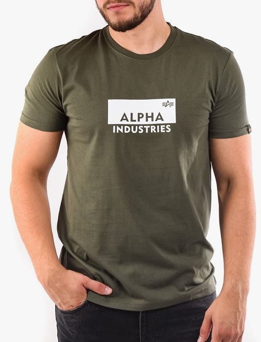 ALPHA INDUSTRIES Tričko Box Logo T - dark olive (198505/142)