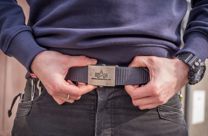 ALPHA INDUSTRIES Opasok Heavy Duty Belt - šedý (100906/04)