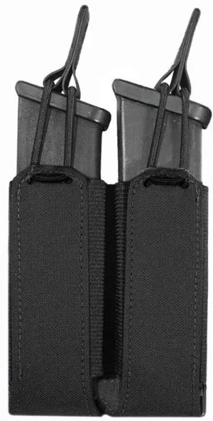 WARRIOR Laser Cut Double Bungee Pistol Pouch - black (W-LC-DBPP-BLK)