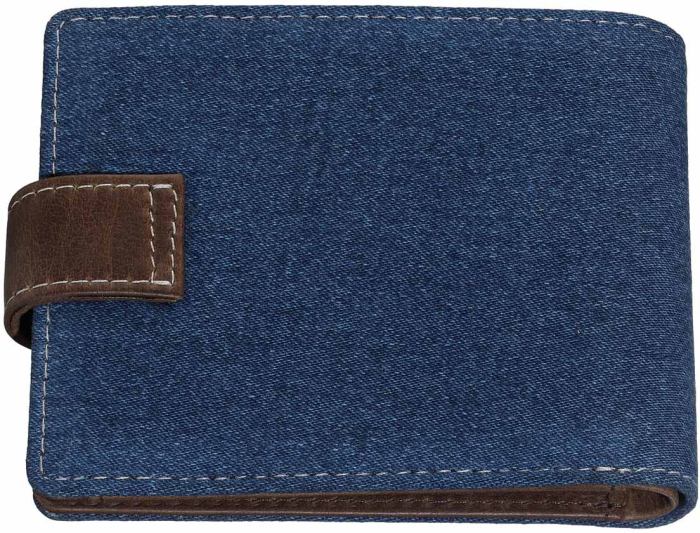 ZIPPO Kožená/Textilná peňaženka 11,7x9,2x1,9cm - denim / brown (44157)