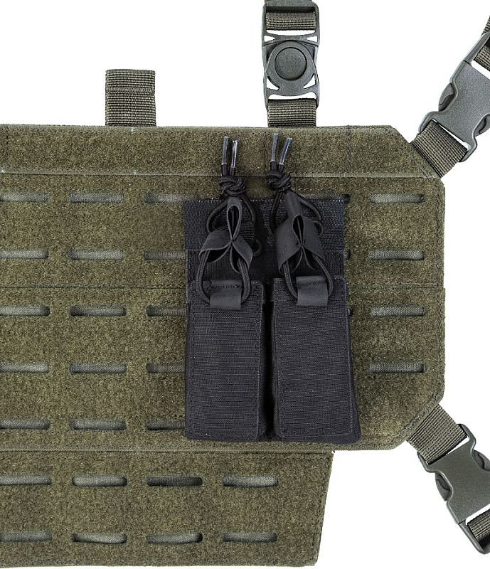 MILTEC Double pistol mag pouch hook&loop, čierny (13495802)