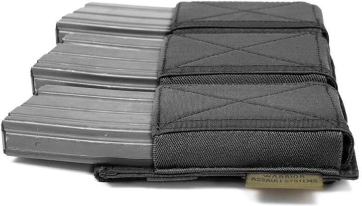 WARRIOR Triple Elastic Mag Pouch Colours - čierny (W-EO-TEMP-BLK)