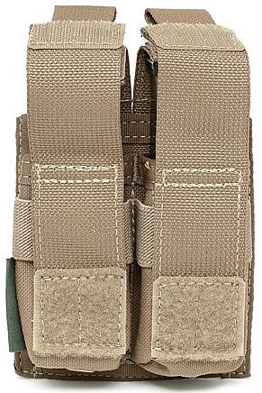 WARRIOR Direct Action Double DA 9mm Pistol Pouch - coyote (W-EO-DPDA-9-CT)