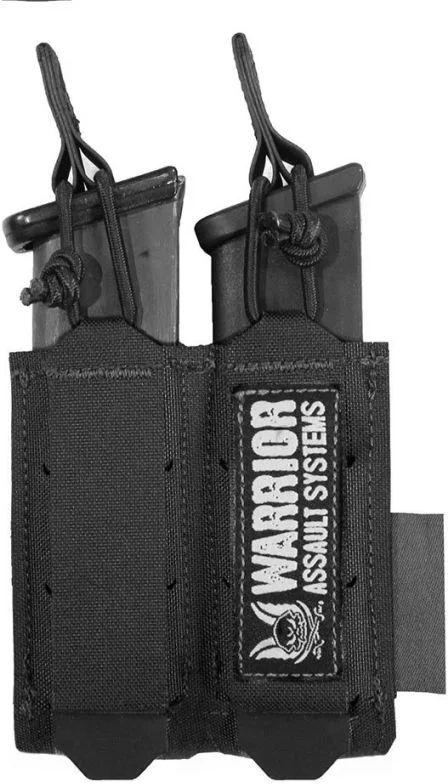 WARRIOR Laser Cut Double Bungee Pistol Pouch - black (W-LC-DBPP-BLK)