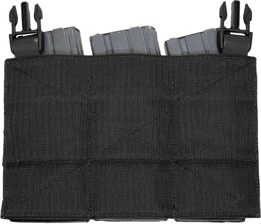 WARRIOR LC Detachable Front Panel Triple Snap Mag Pouch - black (W-LC-DFP-TSMP-BLK)