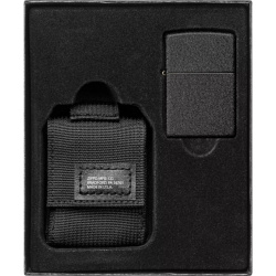 ZIPPO Sada zapaľovač a puzdro BLACK CRACKLE - black (30058)