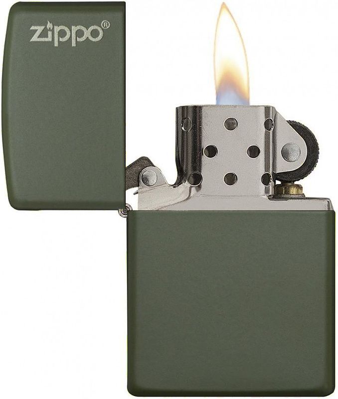 ZIPPO Zapaľovač GREEN MATTE LOGO (26093)