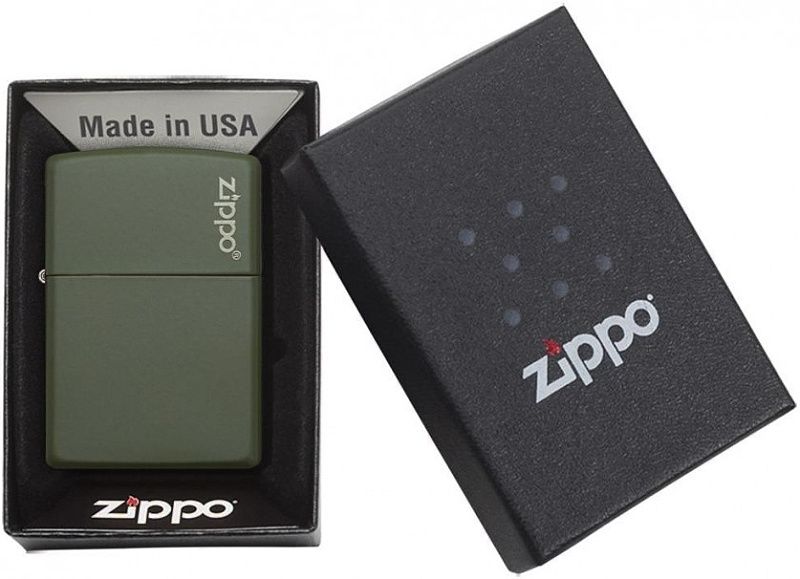 ZIPPO Zapaľovač GREEN MATTE LOGO (26093)