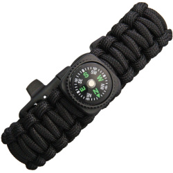 EXPLORER Paracord náramok s kompasom - black (EXP61)