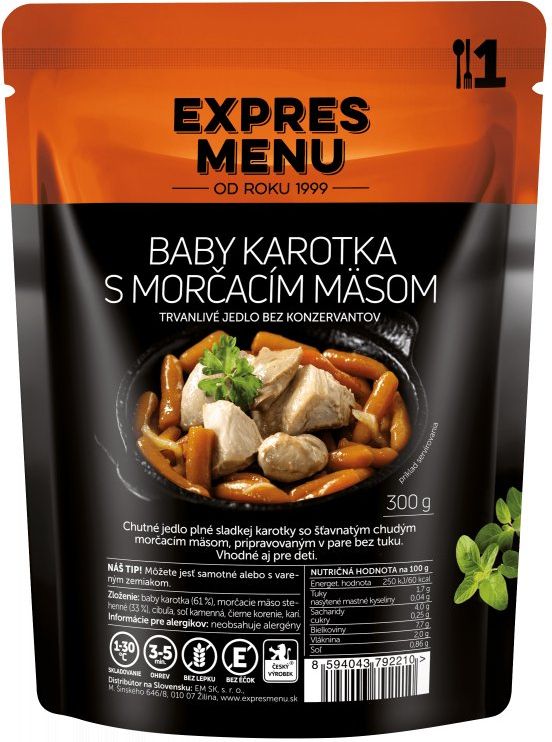 EXPRES MENU Baby karotka s morčacím mäsom 300g